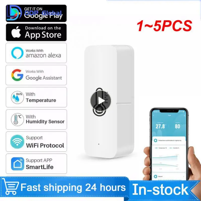 

1~5PCS Tuya Smart Wifi Temperature And Humidity Sensor Indoor Hygrometer Controller Monitoring For Alexa Home