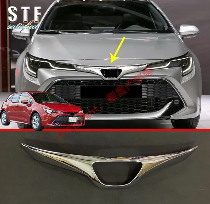 

ABS Chrome Front Grille Cover Trim For Toyota Corolla Hatchback Auris Sport 2019 2020 Car Accessories Stickers
