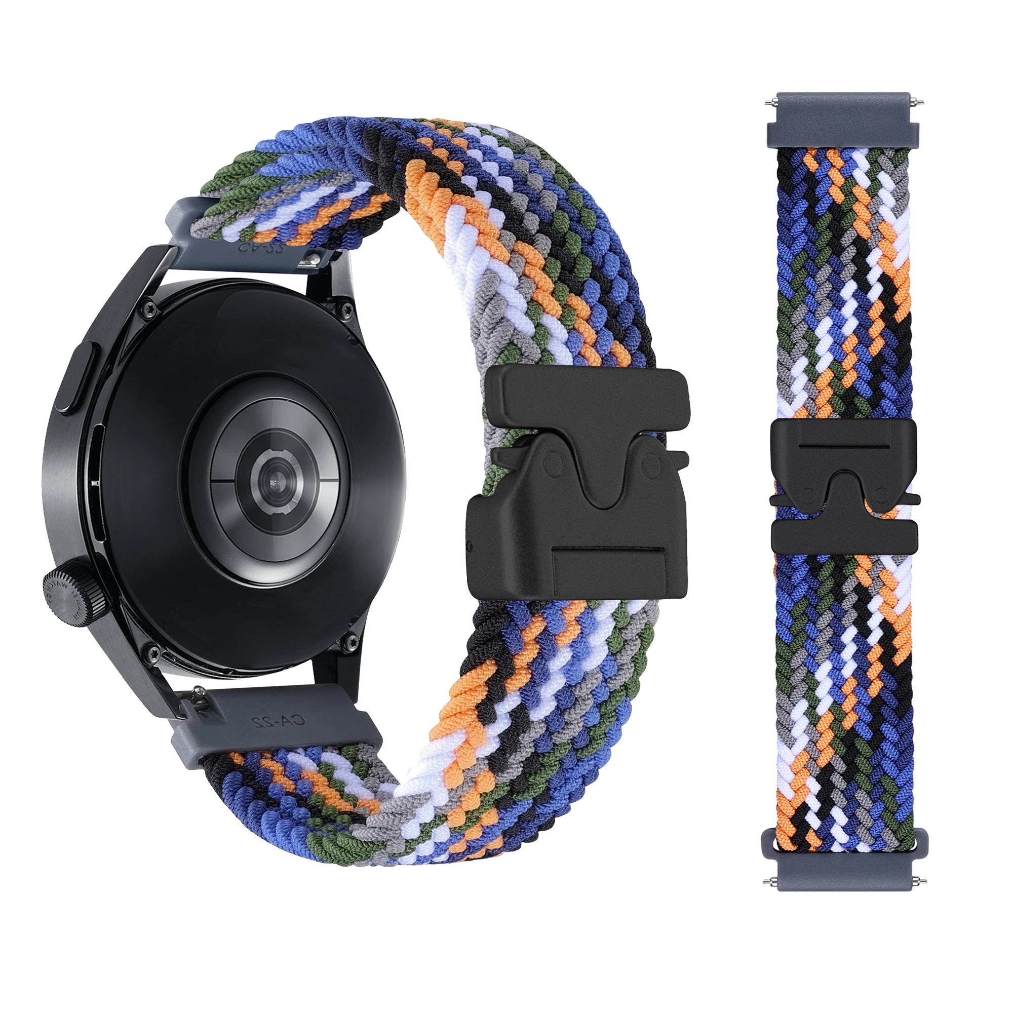 Braided Parachute Buckle Nylon Watch Strap - 20/22mm Adjustable Bracelet