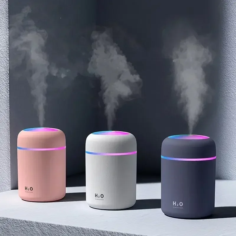Portable LED light mini 300ml h2o Spray Mist humidifier Double Wet Aroma Essential Oil Diffuser Car usb air humidifier air humidifier
