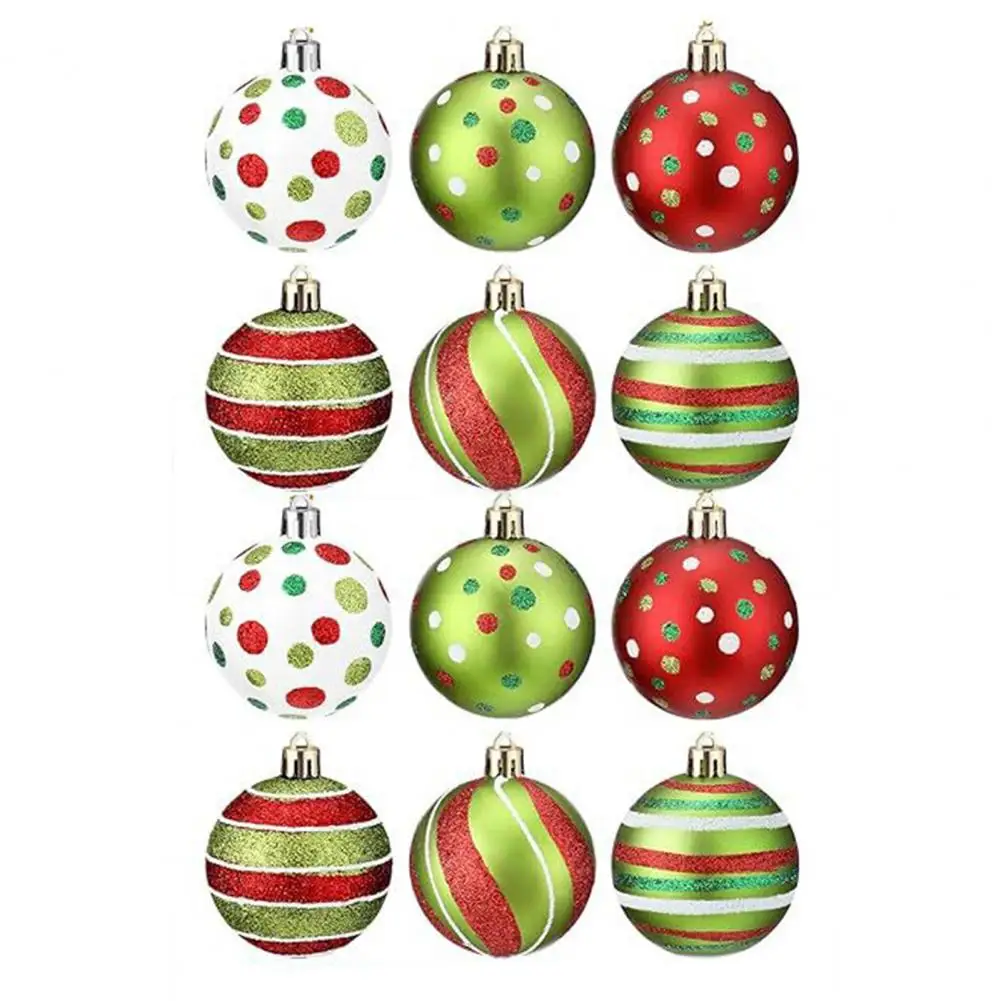 thumbnail image 1 of 12 bolas navideñas de 2,4 pulgadas para colgar en el árbol de Navidad, bolas brillantes con forma de remolino, bastones de caramelo, adornos navideños para fiestas, decoración del hogar, 1 of 5