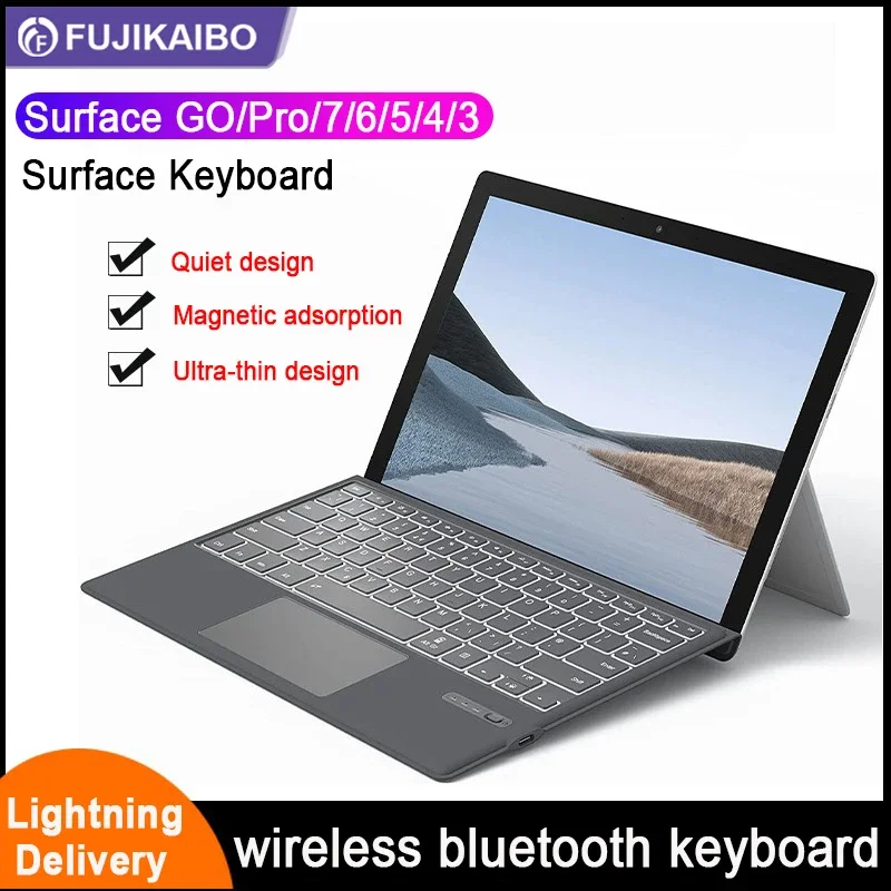 Wireless Bluetooth-compatible Keyboard With Touchpad Backlit For Surface Pro 3 4 5 6 7 Go 1 2 3 For Business trip wireless keyboard tablet keyboard ipad keyboard
