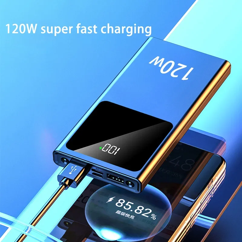 200000mAH 120W Power Bank Super Fast Charging Battery High Capacity Power Bank Digital Display For iphone 1615 13 Samsung Huawei 3