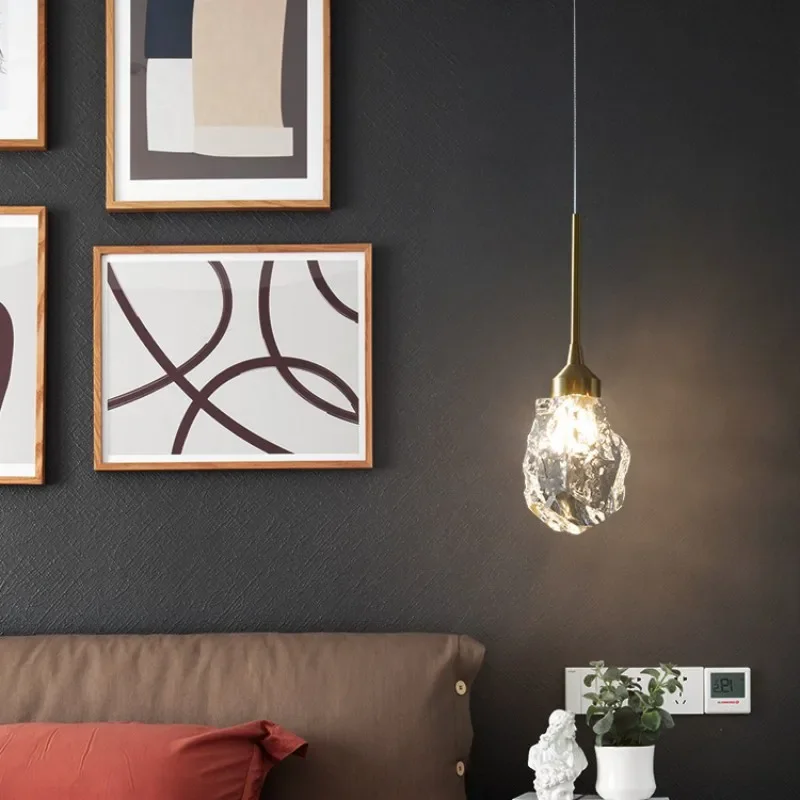 

Скандинавский подвесной светильник из полностью медной лампы, 3 цвета, современный декоративный хрустальный подвесной светильник для спальни, столовой