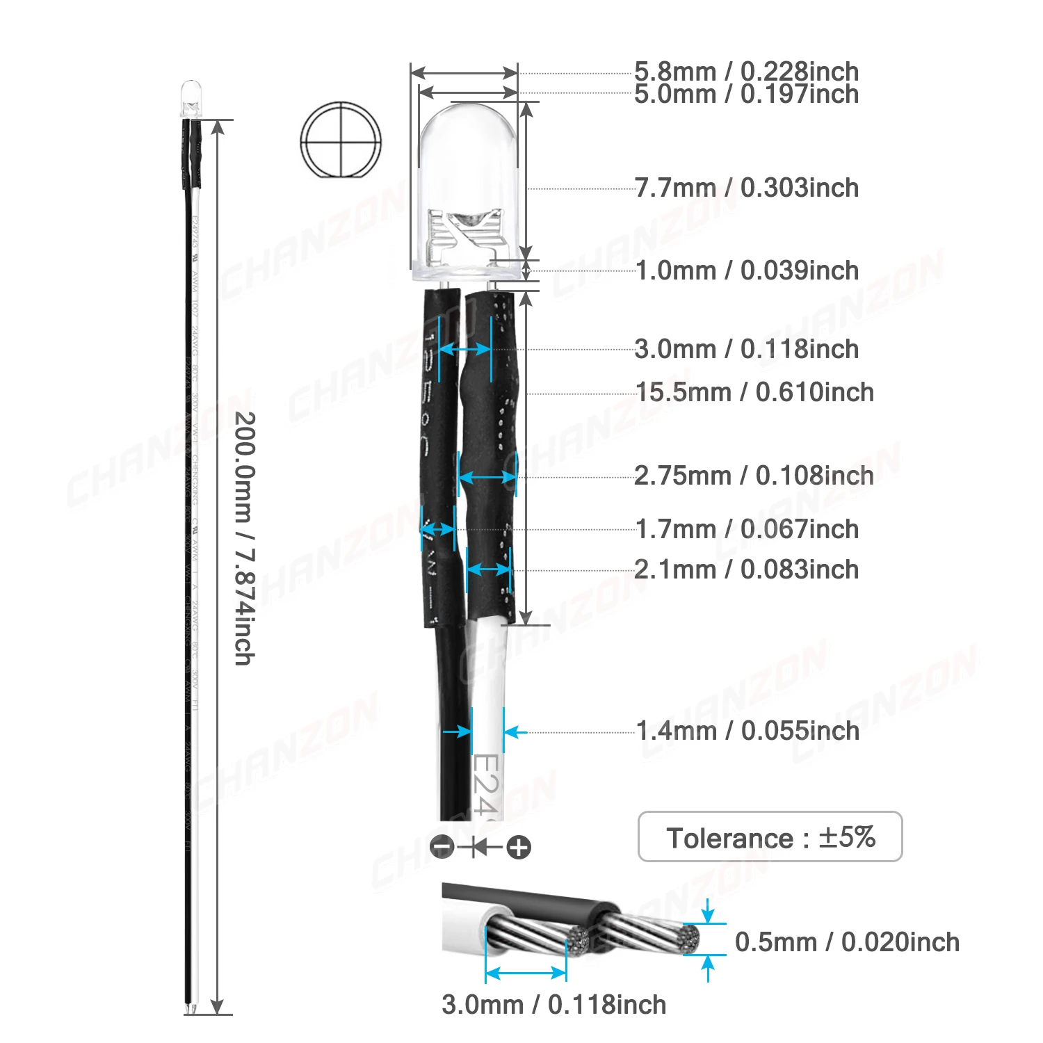 รูปสินค้า ชุด LED หลากสี 5mm สำหรับติดตั้งไฟ