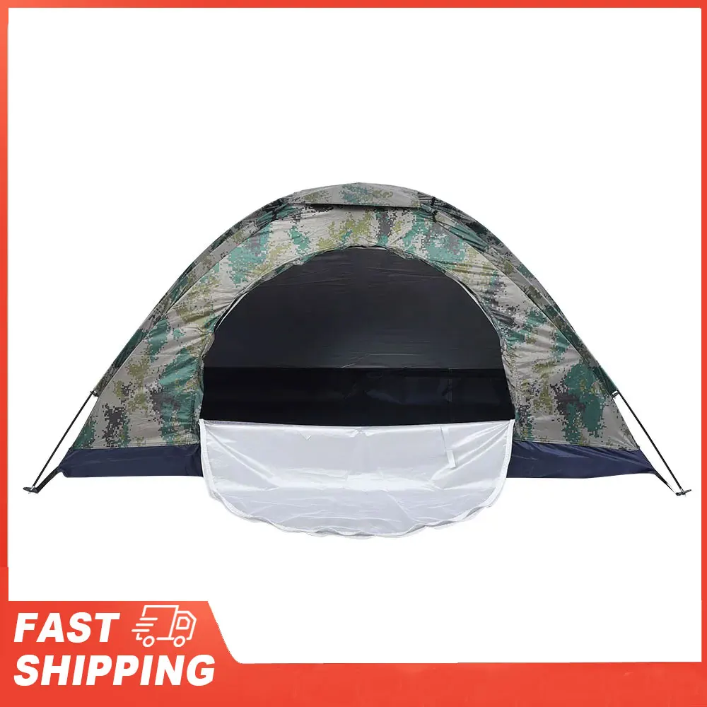 Tente de loisir 1 personne camouflage anti-vent pour pêche camping et randonnée
