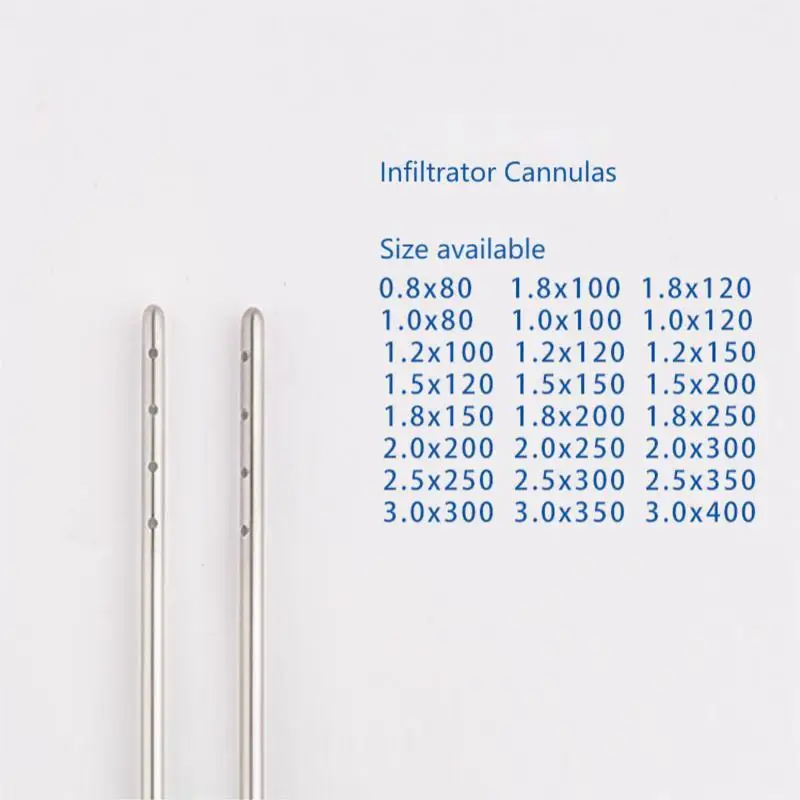 Medical Cannula Reusable Tumescent Infiltration Irrigation with Luer Lock Connector 12 Spiral Hole Tips
