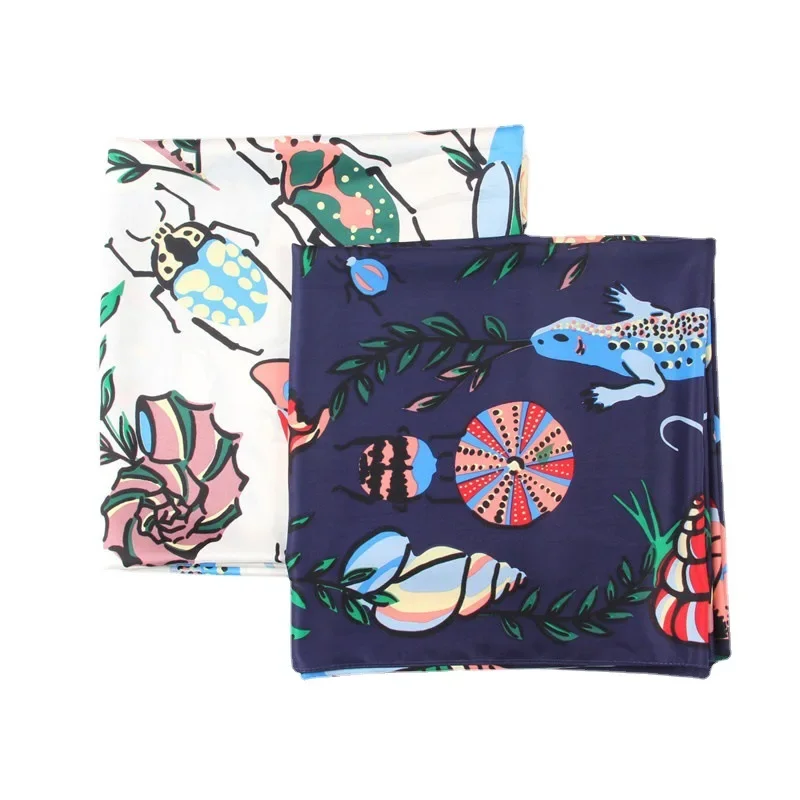 

Brand Square Scarf Woman Design Flowers Silk Women Scarf Luxury Headband Hijab Neckerchief