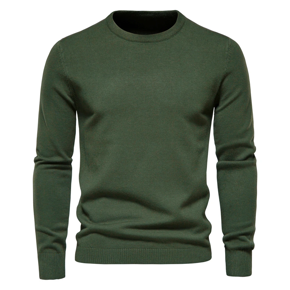 2023 New Winter Thickness Pullover Men O-neck Solid Color Long Sleeve Warm Slim Sweaters Men Men's Sweater Pull Male Clothing 2