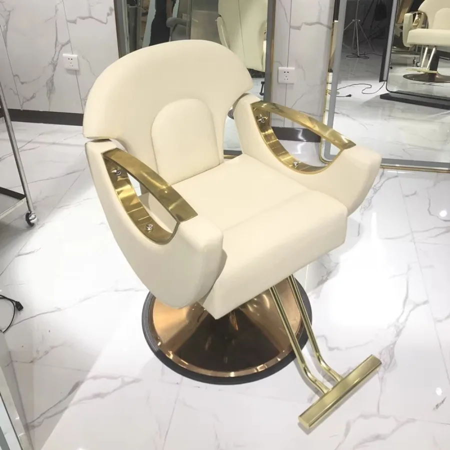 Standing Mat Barber Chair Withe Gold Latest Multifinction Hydrolic Barber Chair Headrest Portable Mobile Silla Barberia Chairs