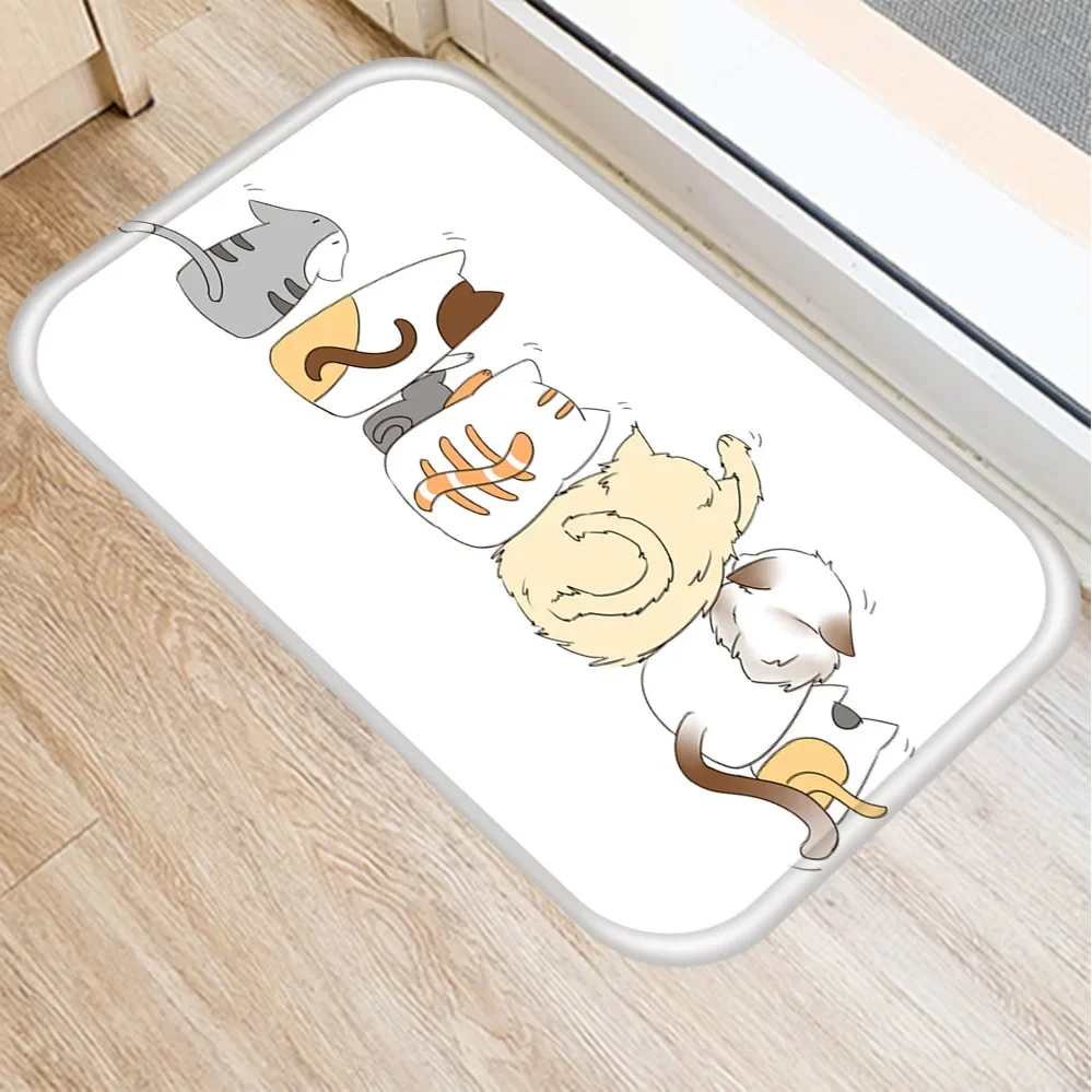 40*60cm Cartoon Bath Mat Bathroom Carpet Water Absorption Cute Cat Bathroom Mat kitchen Floor Toilet Non Slip