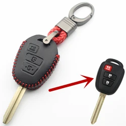 Premium Genuine Leather Remote Key Case Cover (Red)