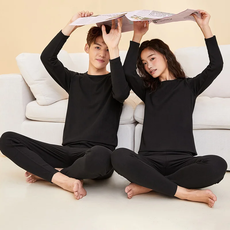 Semir Thermal Underwear Suit Women Autumn Winter Double-Sided Brushed Comfortable Warm Base O Neck Autumn Clothes Long thermal underwear sets