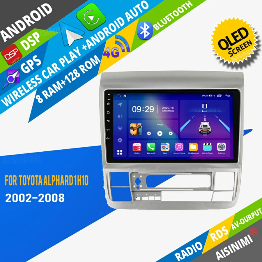 

AISINIMI Android Car Dvd Player navigation For Toyota Alphard 1 H10 2002-2008 car radio Car Audio Gps Multimedia Stereo Monitor