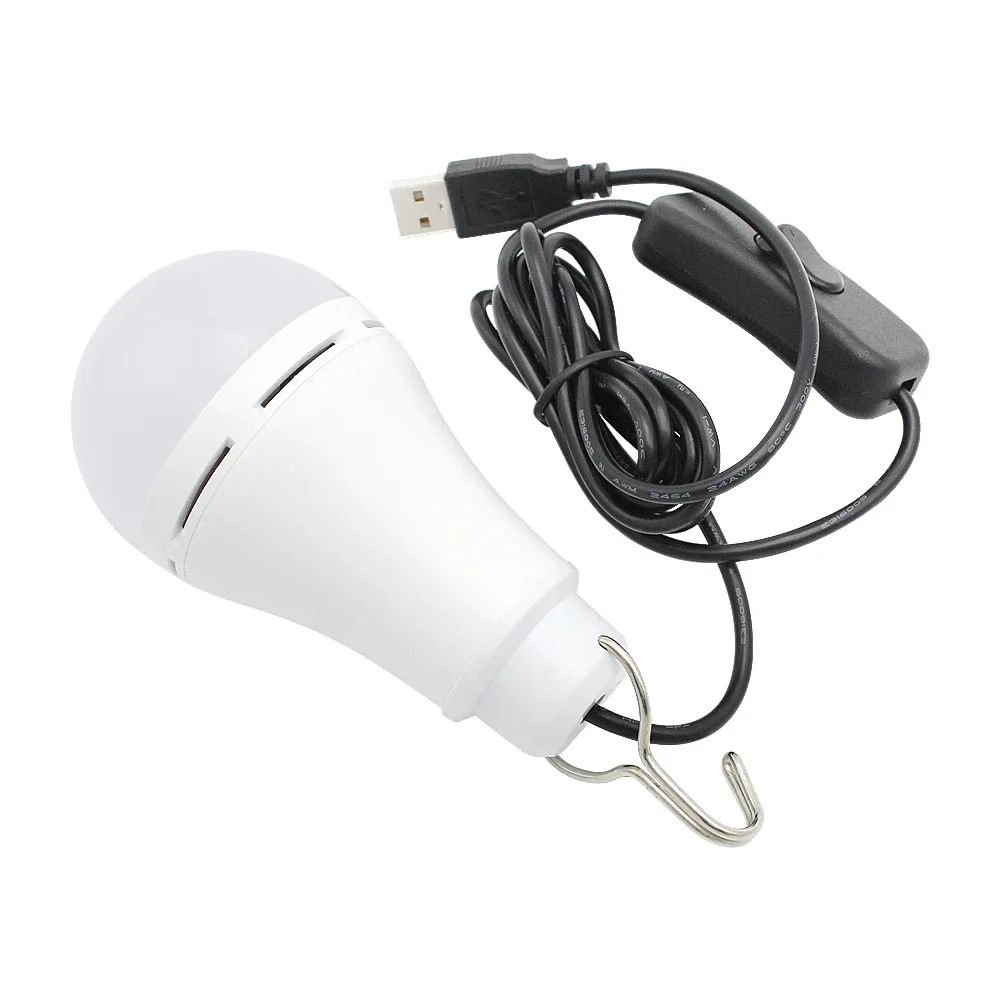 USB Port LED Lamp Bulb Portable Emergency Night Light Cold White Turn on/off for Outdoor Hiking Camping Fishing Travel etc.