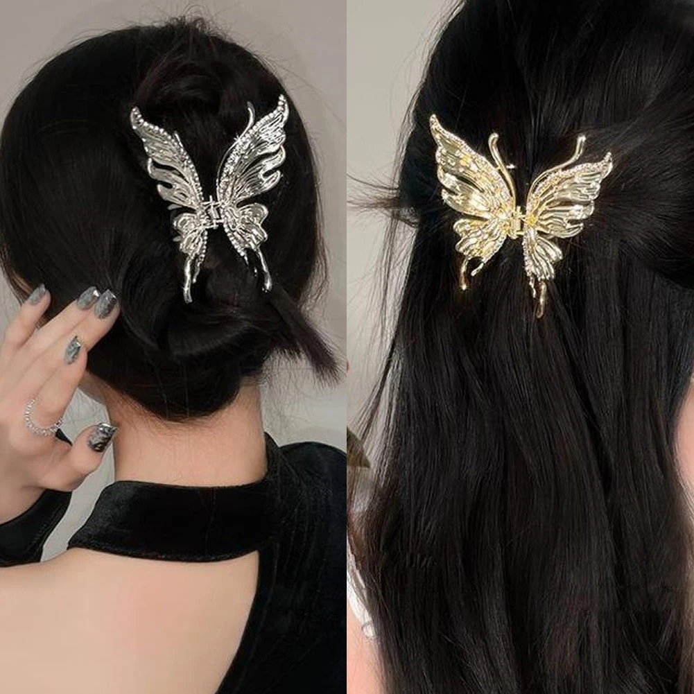 2022 New Korean Style Cold Wind Butterfly Hairpin Metal Wind Grab Clip  Hairpin Shark Clip Ladies Girl All-match Hair Accessories - Hair Claw -  AliExpress