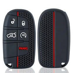 Silicone Car Key Cover Case for Keyless Fob Protection (Red Line)