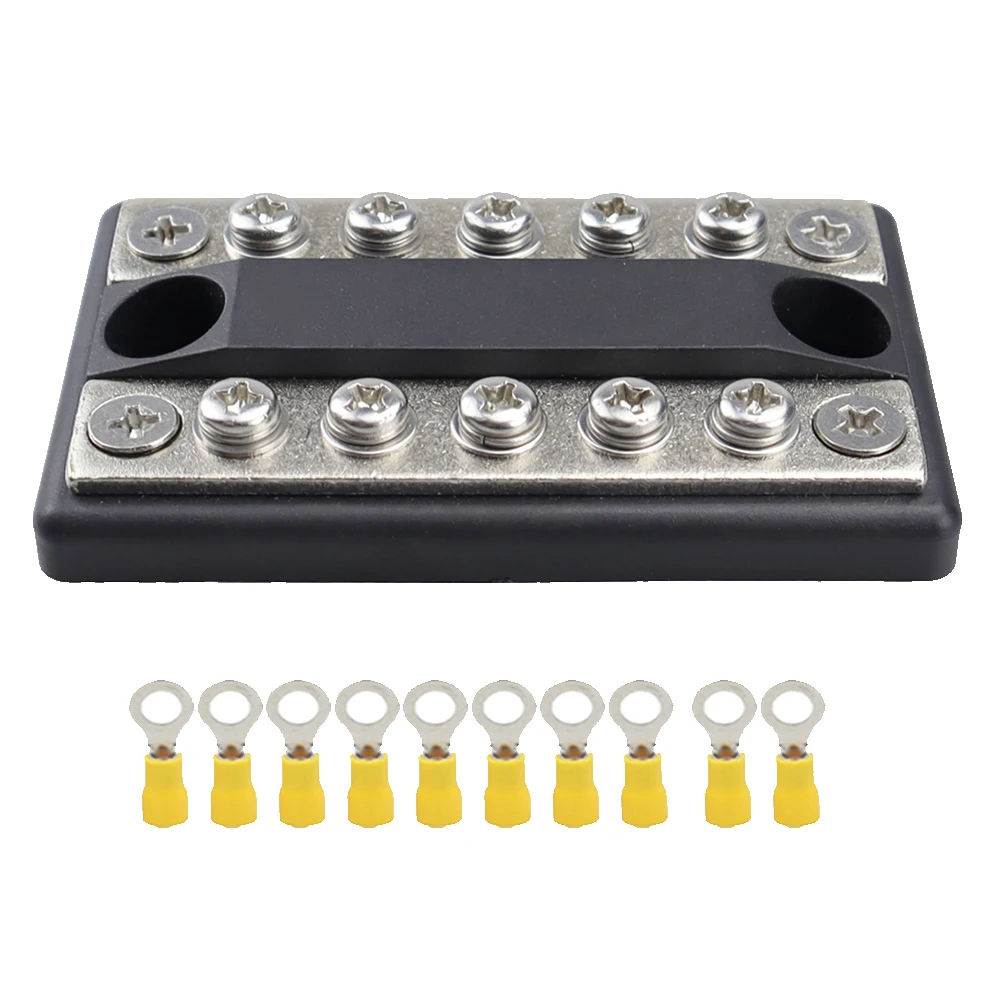 Neuer 10-Wege-Stromverteilungsblock Sammel schiene 12V-48V Sammel schienen klemmen block 100a Gleichstrom klemmen block für Wohnmobil autos Boote Yachten usw.