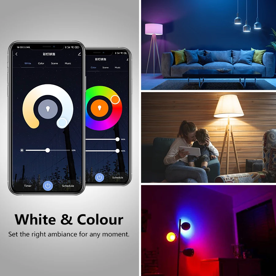 Zigbee 3.0 Smart LED Bulbs Light E27 18W 15W 12W RGB+WW+CW Dimmable Voice APP Control For Bedroom Living Room Decoration smart led light bulbs