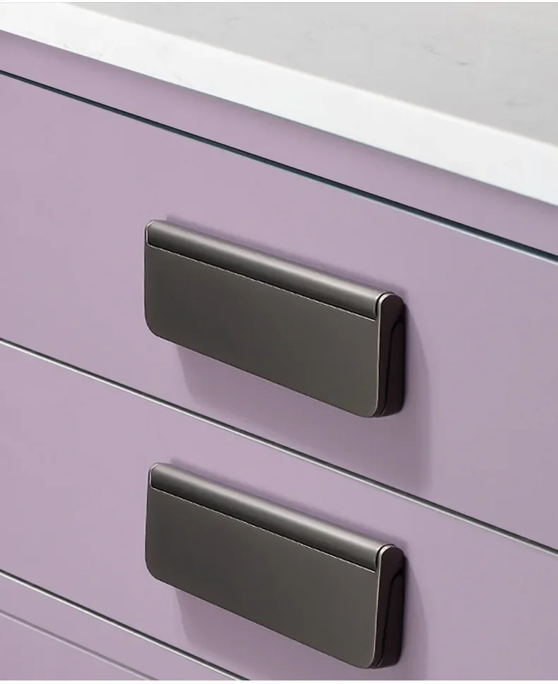 Description Picture 4 of itemDark Handle of Chest of Drawers Slot-free Invisible and Plain Paperback Cabinet Wardrobe Door Handle Modern Simple Gold Handle