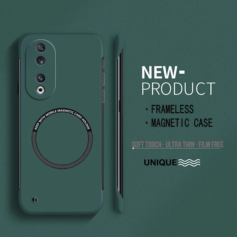 Ultra Thin Magnetic Frameless Hard PC Matte Phone Case with Magsafe - Solid Color