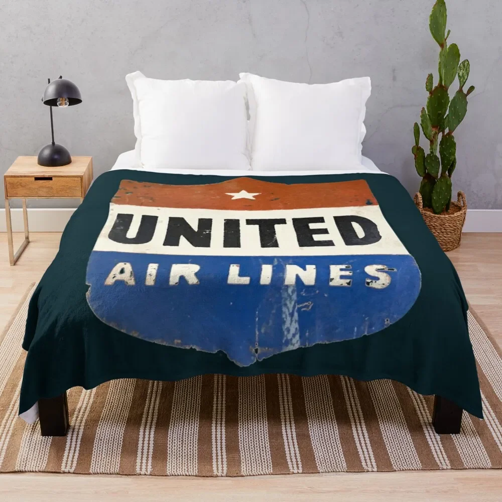 

United Air Lines - Vintage Throw Blanket Polar For Sofa Thin Blankets