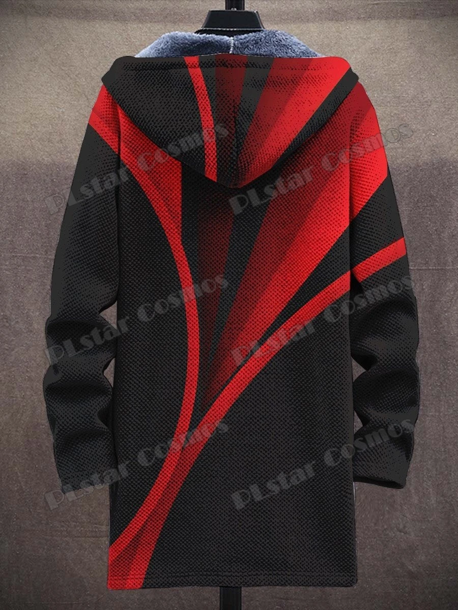 Einfache Geometrie Mehrfarbige Kunst Muster 3D Gedruckt Herrenmode Plüsch Dicken Kapuzenmantel Winter Lässige Warme Reißverschlussjacke CM21 – Detail 12