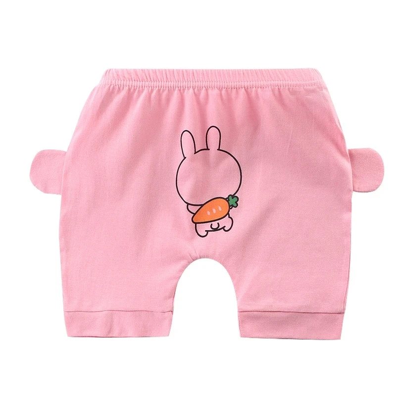 Baby Cartoon Animal Print Harem Shorts, Infant Elastic Waist Cotton Pants Rabbit/Tiger/Dog Patterns Cute Baby Bottoms for Summer
