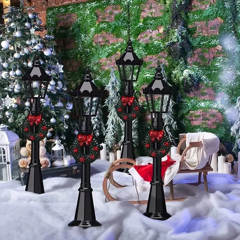 thumbnail image 2 of LIOOBO Christmas Lamp Post Village Accessories: Christmas Mini Street Light Models, Village Fairy Lamp, Miniature Dollhouse Streetlight, Small Street For DIY Dollhouse 4pcs 2 of 9