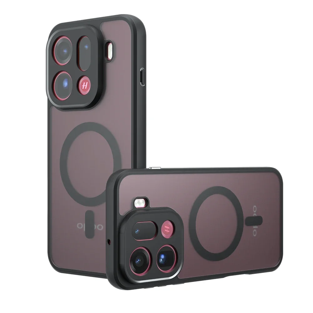 Shockproof Magnetic Matte Phone Case with Soft TPU Frame and Hard Plastic Back Cover