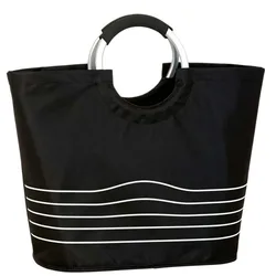 Eco - Friendly Large Capacity Portable Travel Tote with Handle and Storage Bag (Black)