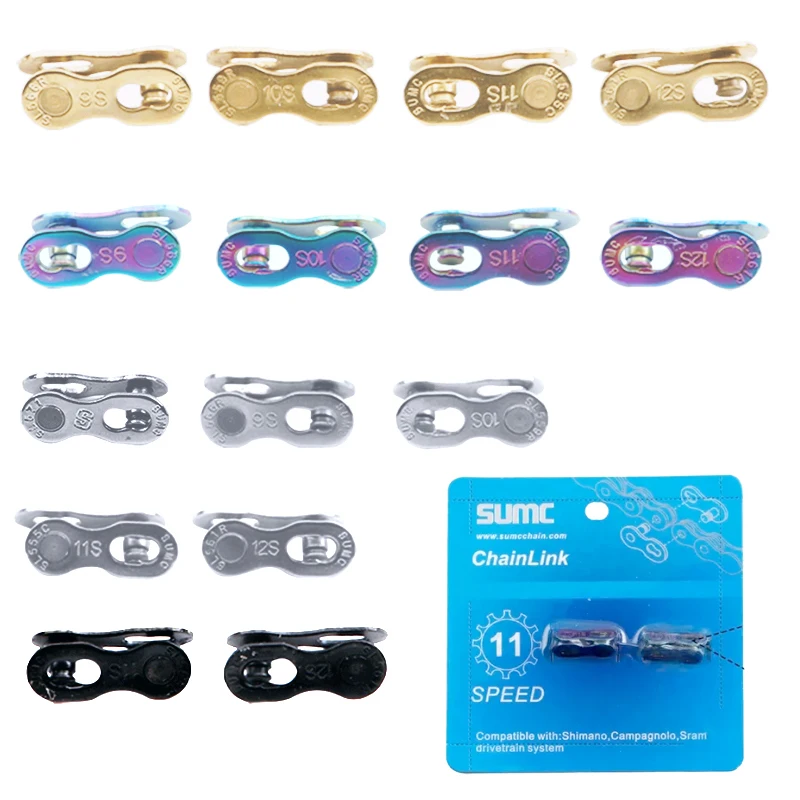 Bicycle Chain Missing Link 6/7/8/9/10/11/12 Speed MTB Road Bike Reusable Chain Magic Clasp 2 Pairs
