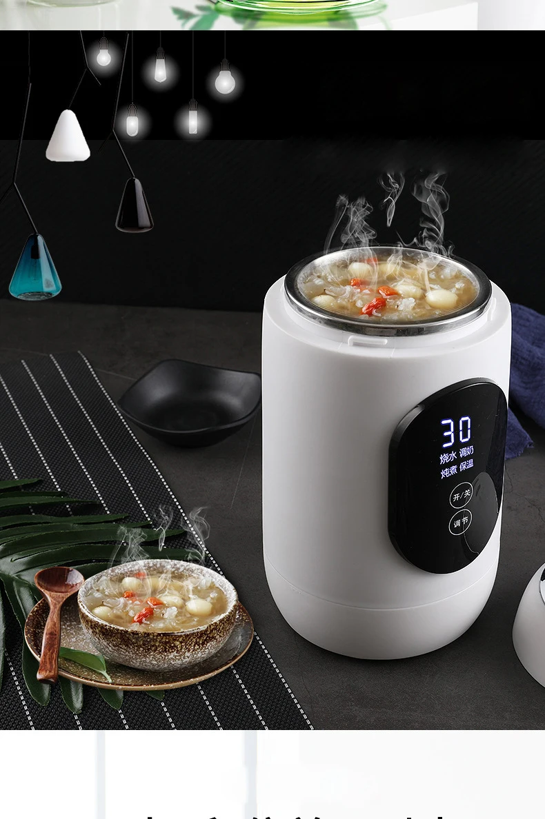 Description Picture 6 of itemMini Kettle Electric Thermos Travel Water Bottle Portable Health Stew cup Heater Boiler Pots Smart Mug Stainless Steel teapots