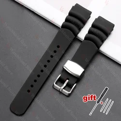 Universal Silicone Watchband for Men - Durable Sports Strap for Diving (Black)