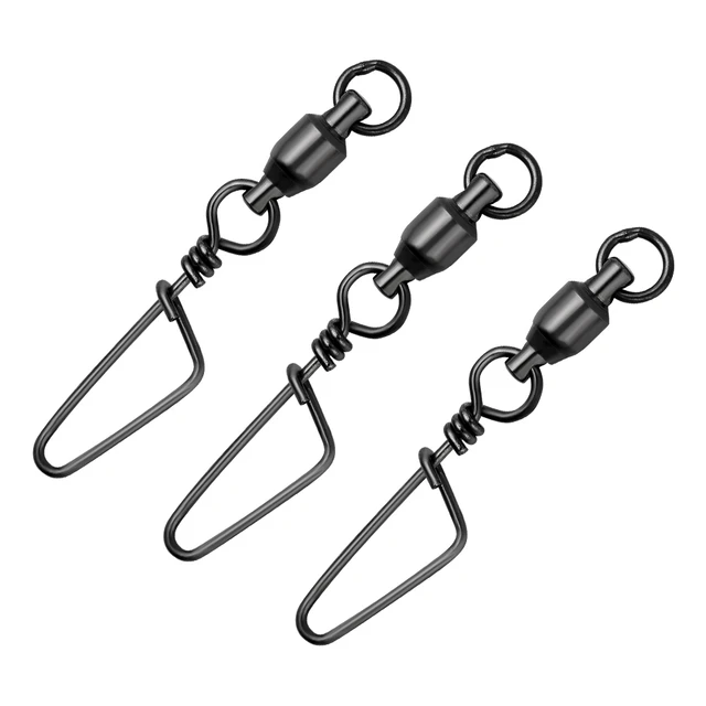 20Pcs Stainless Steel Ball Bearing Fishing Swivels Snap 0-7# Rolling Sea  Fishing Swivels Snaps Connector Fishing Accessories