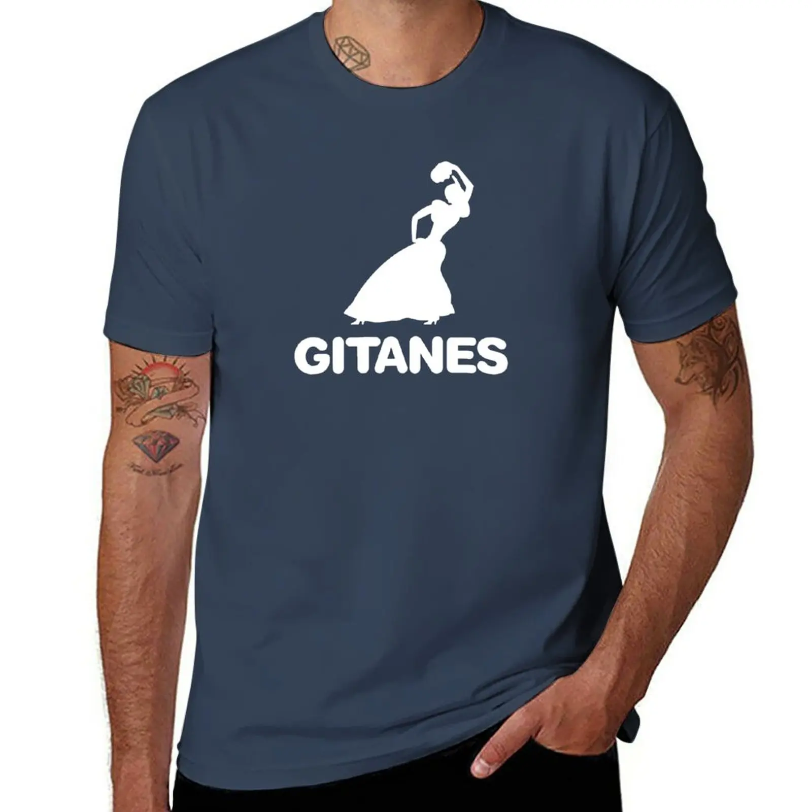 Nuovo Emblema Vintage Gitanes Gypsy Dancer Del 1970'S-Matra, Ligier, Serge Gainsbourg-T-Shirt Con Stampa Bianca