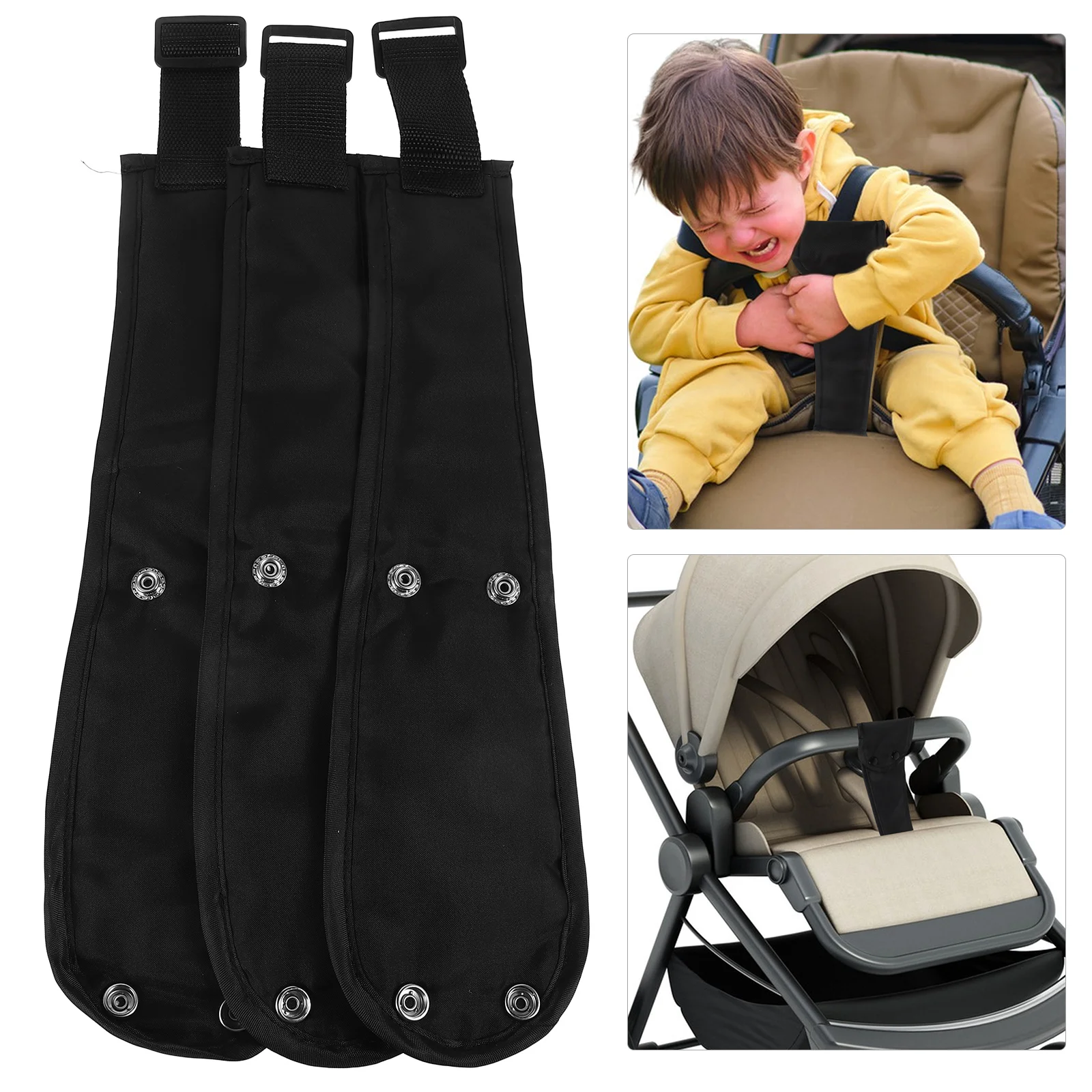 Baby Stroller Crotch Belt 3 Pcs Oxford Cloth Safety Accessories Universal Travel Security Harness