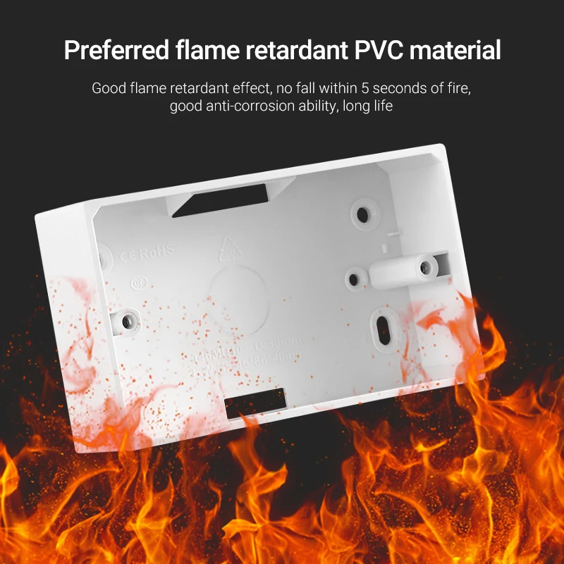 PSSRISE EU UK Standard 86/146Type Surface Mounting Box Wall Switch Socket Bottom Installation Box Back Junction 86*86mm switch box wall socket box electric distribution box