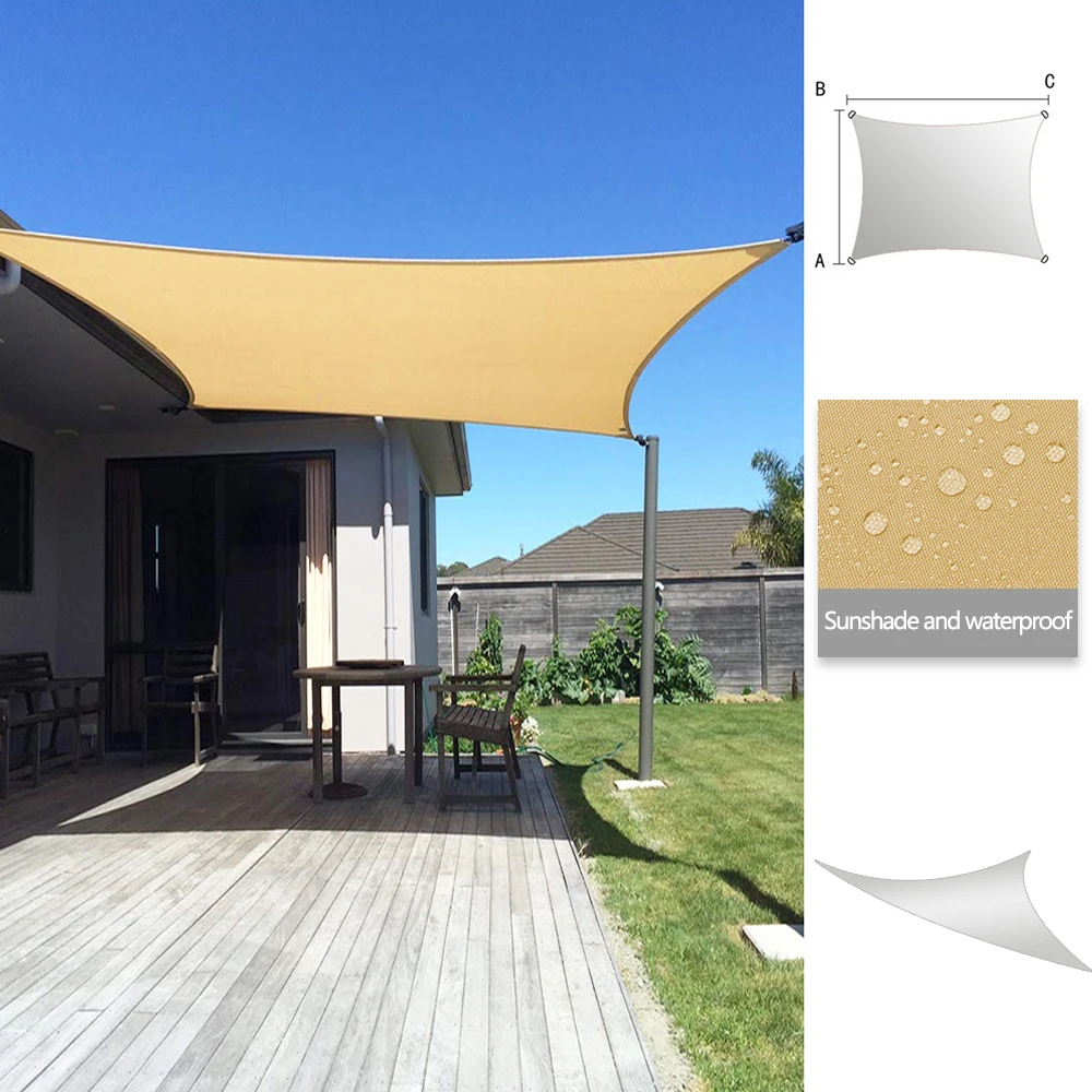 

2X3M Sun Awnings Rectangle Folding Sail Anti-UV Waterproof Outdoor Pergolas Backyard Awning Shade Garden Camping Accessories New