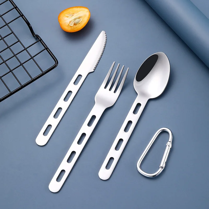Stainless Steel Cutlery Set 3pcs/set Knife Fork Spoon For Home Use Travel Camping Picnic Portable Tableware Set