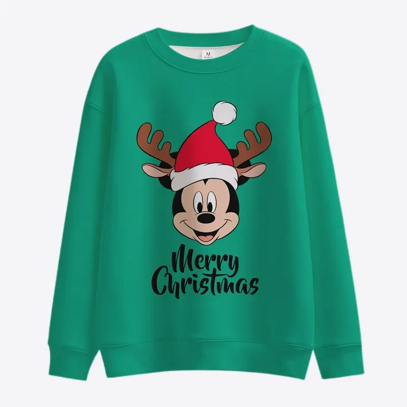 

2023 New Merry Christmas Disney Brand Mickey and Minnie Anime Print Autumn Harajuku Crew Neck Casual Long Sleeve Sweatshirt