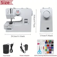 Electric Sewing Machine with 12 Built-in Stitches - Mini Electric Sewing Machine with Foot Pedal and 42-Piece Sewing Kit 1
