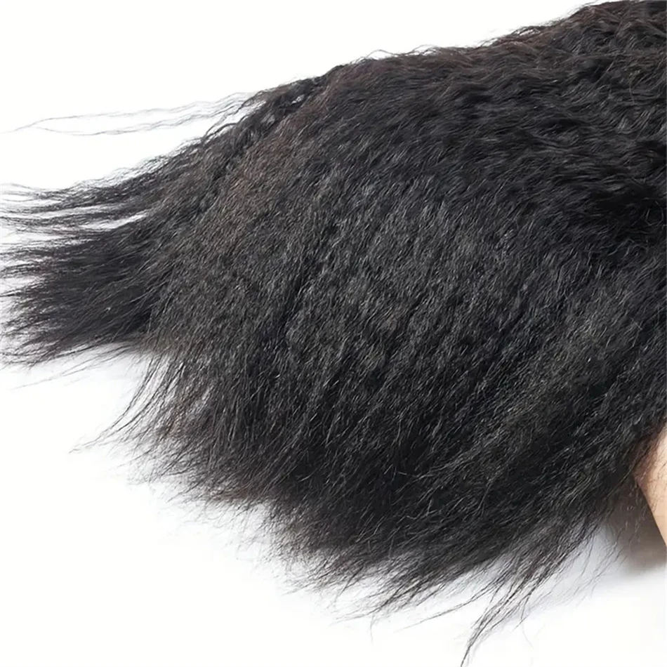 Kinky Straight Hair Bundles Brazilian Virgin Hair Extensions Yaki Straight Natural Human 1/3 Bundles Thick