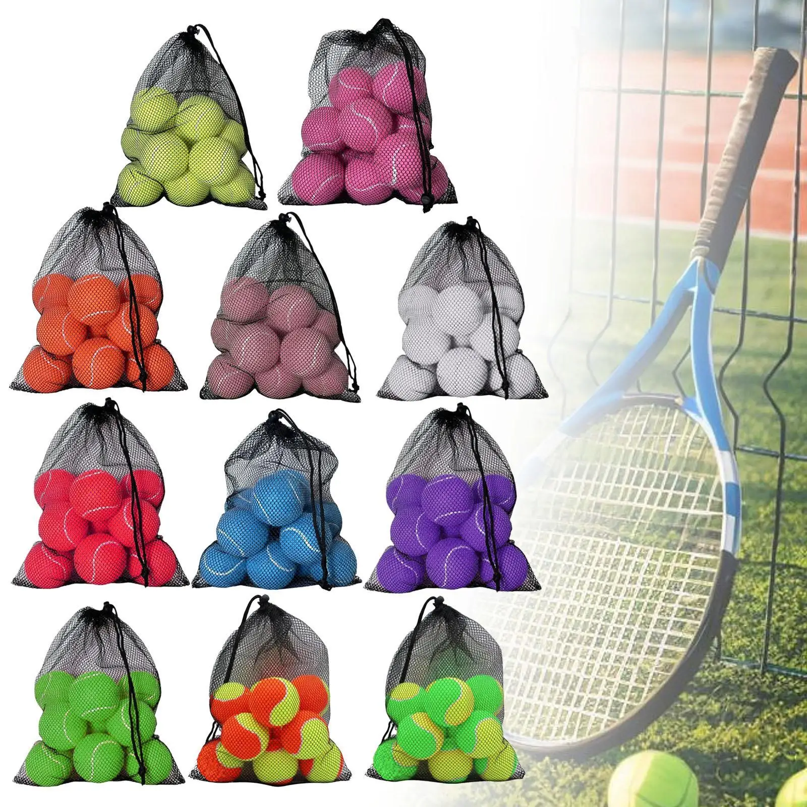12x Tennis Balls Pet Dog Playing Balls 64mm Dia Elastic Practicing Practice