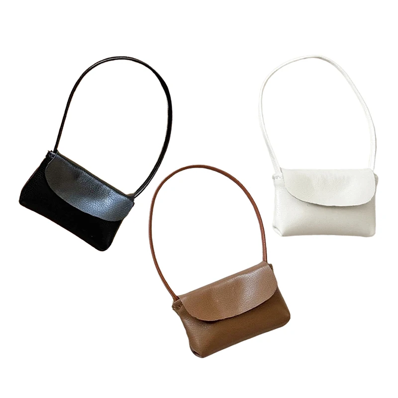 1pc New 15-17cm Doll Toys Handbag Lady Leather Bag PU Leather Purse Accessories Dollhouse Decoration Pretend Play Toy