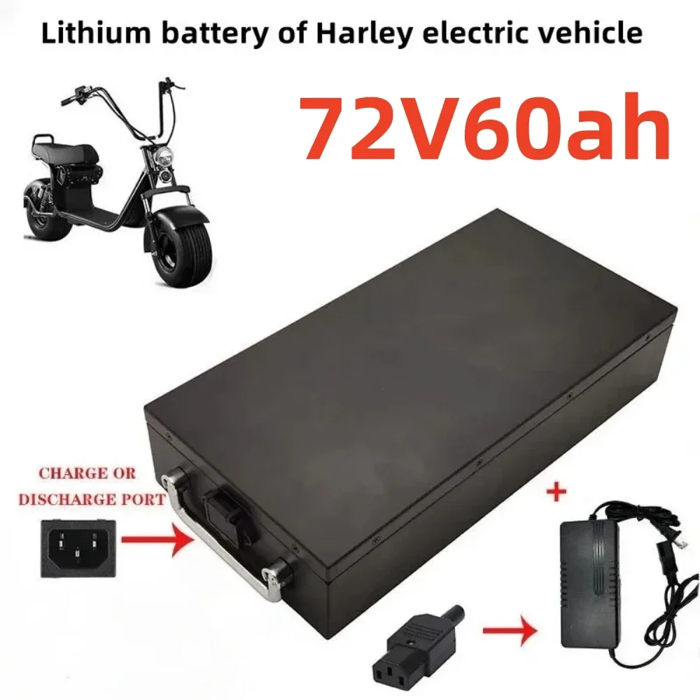 

New Full Capacity Power 18650 Lithium Battery 72V20ah-60ah Lithium Battery Pack Suitable for 250-2000W+Lithium Battery Charger