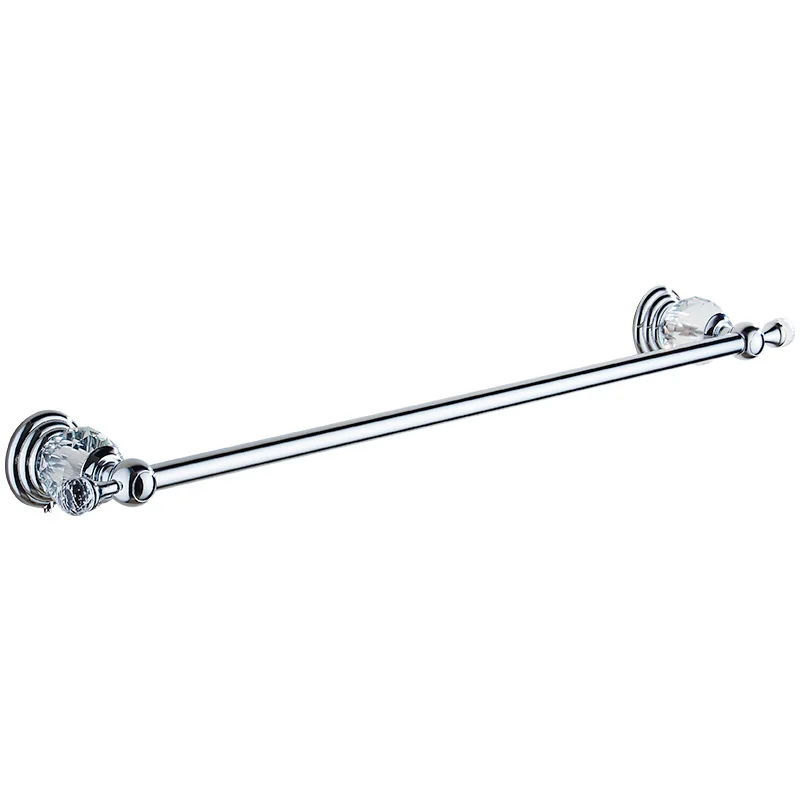 Bathroom Single Towel Bar Towel Rack Holder Solid stainless steel Chrome Crystal Decoration Bathroom Accessories 60cm