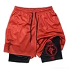 Anime Print Two-in-one Men's Elastic Double-layer Shorts Summer Quick-drying Running Fitness Compression Sports Shorts M-3XL 5