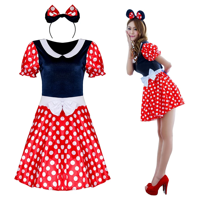 Minnie Mouse Costume Girls Disney Mickey Minnie Dress Summer Adult Cartoon Mouse Clothes Fascia Costume Di Natale Di Halloween
