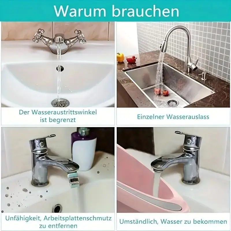 Faucet Extender Rotating Universal For Bathroom Sink